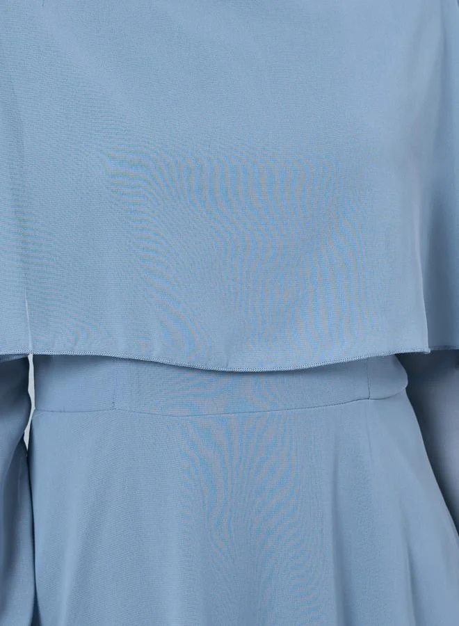Styli  Women Blue Double Layer Chiffon Maxi Dress for Women | Best Price UAE